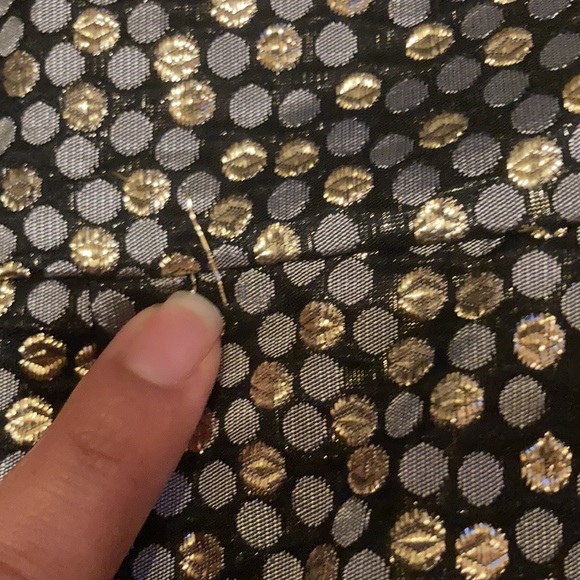 Anthropologie James Coviello dress black/gold/gray circles strapless sz 4 - Picture 7 of 7